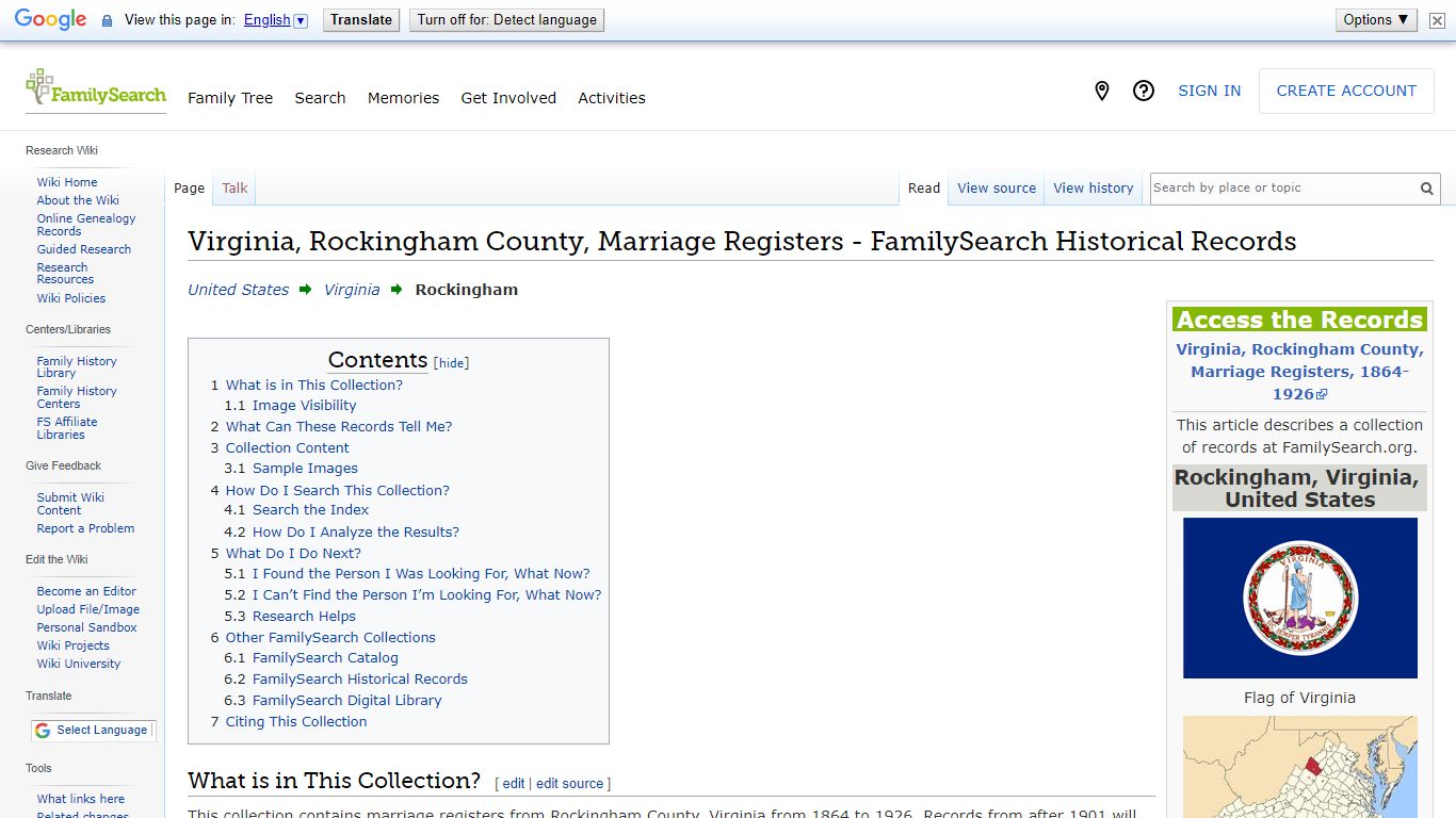 Virginia, Rockingham County, Marriage Registers - FamilySearch ...